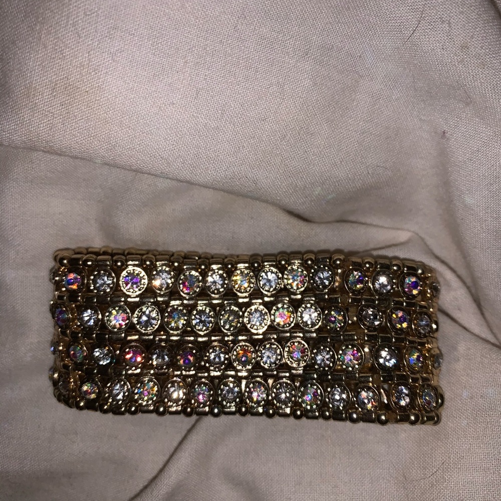 Gold Sparkle Bracelet Stretch Fashion Jewelry